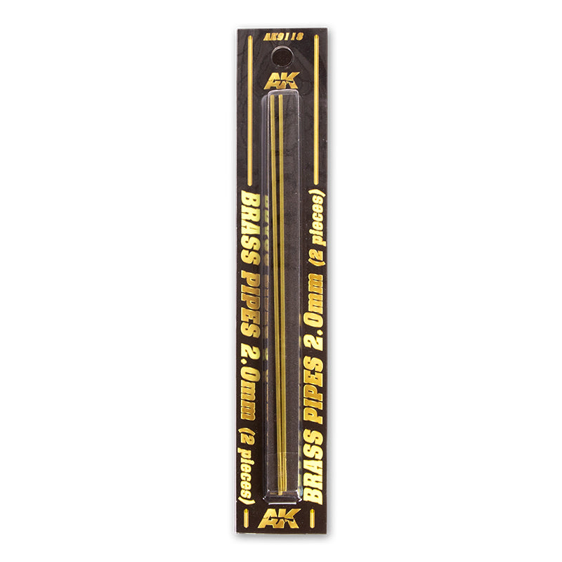 AK9118 TUBOS DE LATÓN 2,0MM 2 UNIDADES