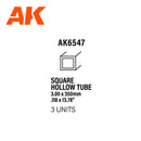 AK6547 Interactive Square Hollow Tube 3.00 x 350 mm (3 units)