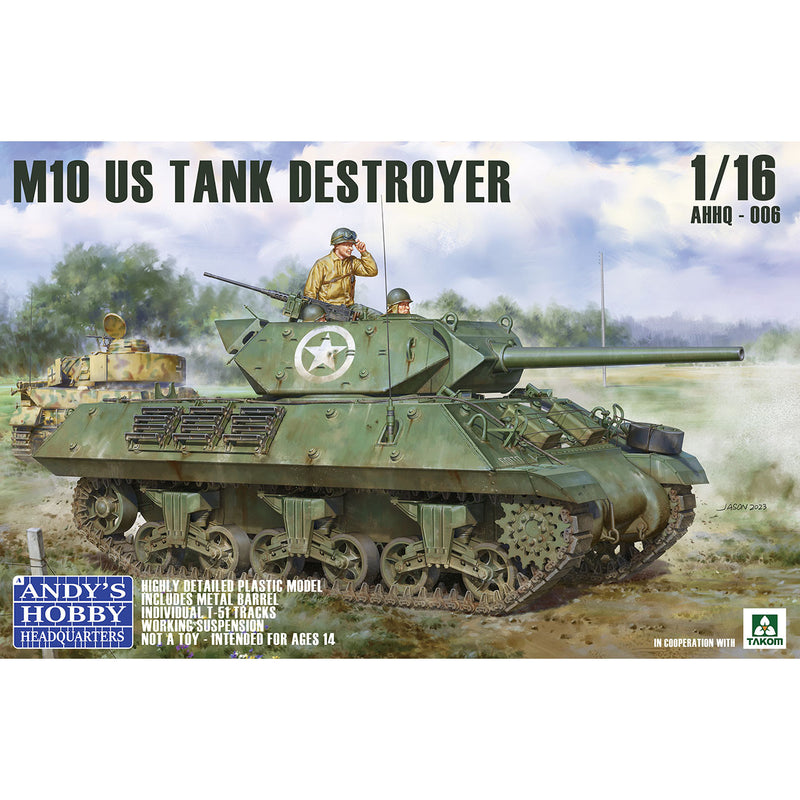 Andy's Hobby H x Takom 1/16 Scale US M10 Tank Destroyer with Full Body Figure - AHHQ-006