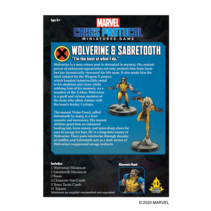 Mcp Sabertooth MARVEL CRISIS PROTOCOL: Sabertooth & Wolverine
