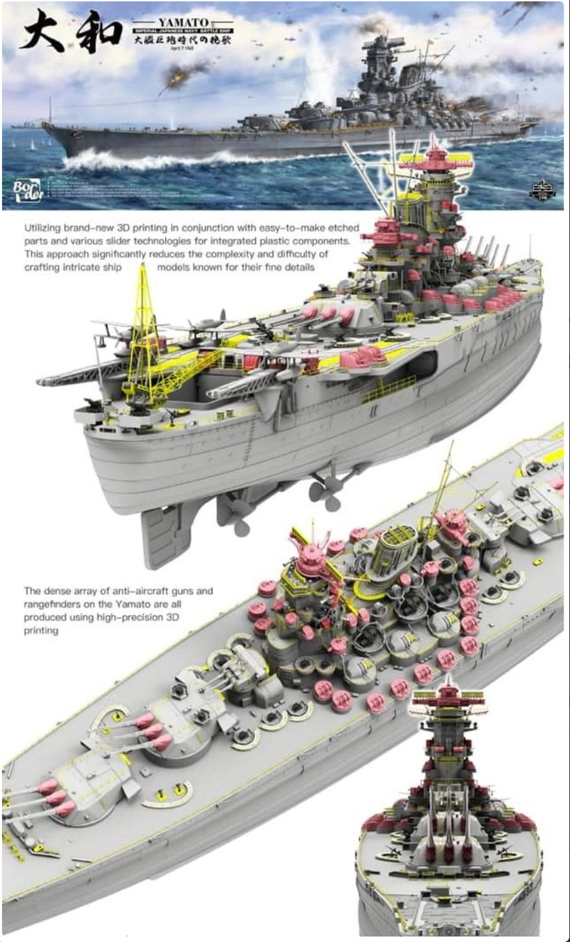 1:350 Imperial Japanese Navy Battleship Yamato April 7 1945 Border Model No. BS-004