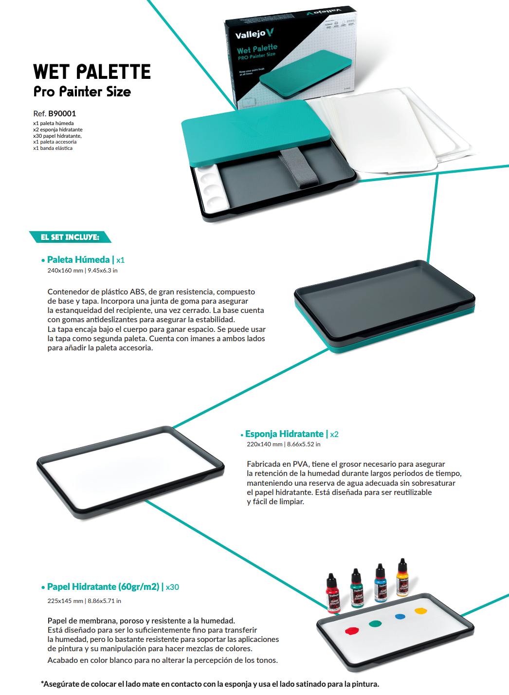 B90001 Wet Palette Pro Pinter Size