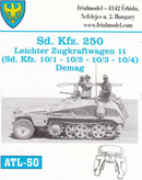 ATL - 50 FRUATL050 1:35 Friulmodel Track Link Set - Sd.Kfz.250 Half Track Sd.Kfz.10/1 10/2 10/3 10/4 Demag (160 Links)