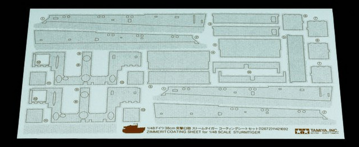 TAM12672 Zimmerit coating sheet for sturmtiger 1/48