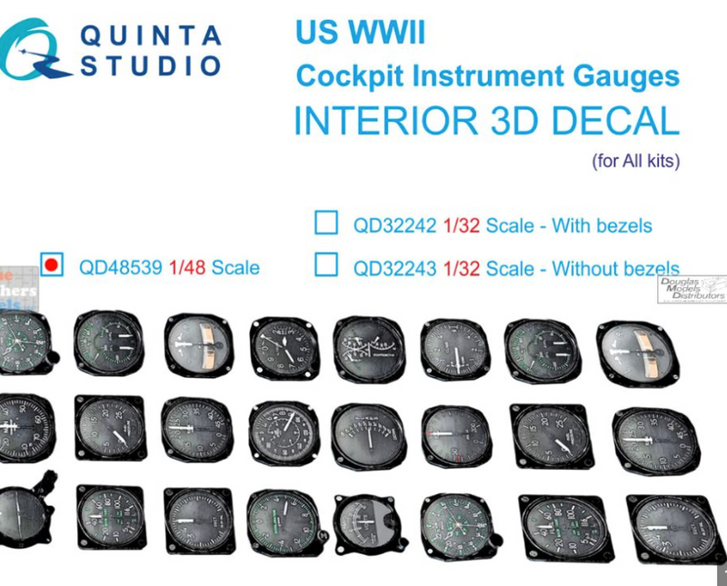 QTSQD48539 1:48 Quinta Studio 3D Decal - US WW2 Cockpit instrument gauges