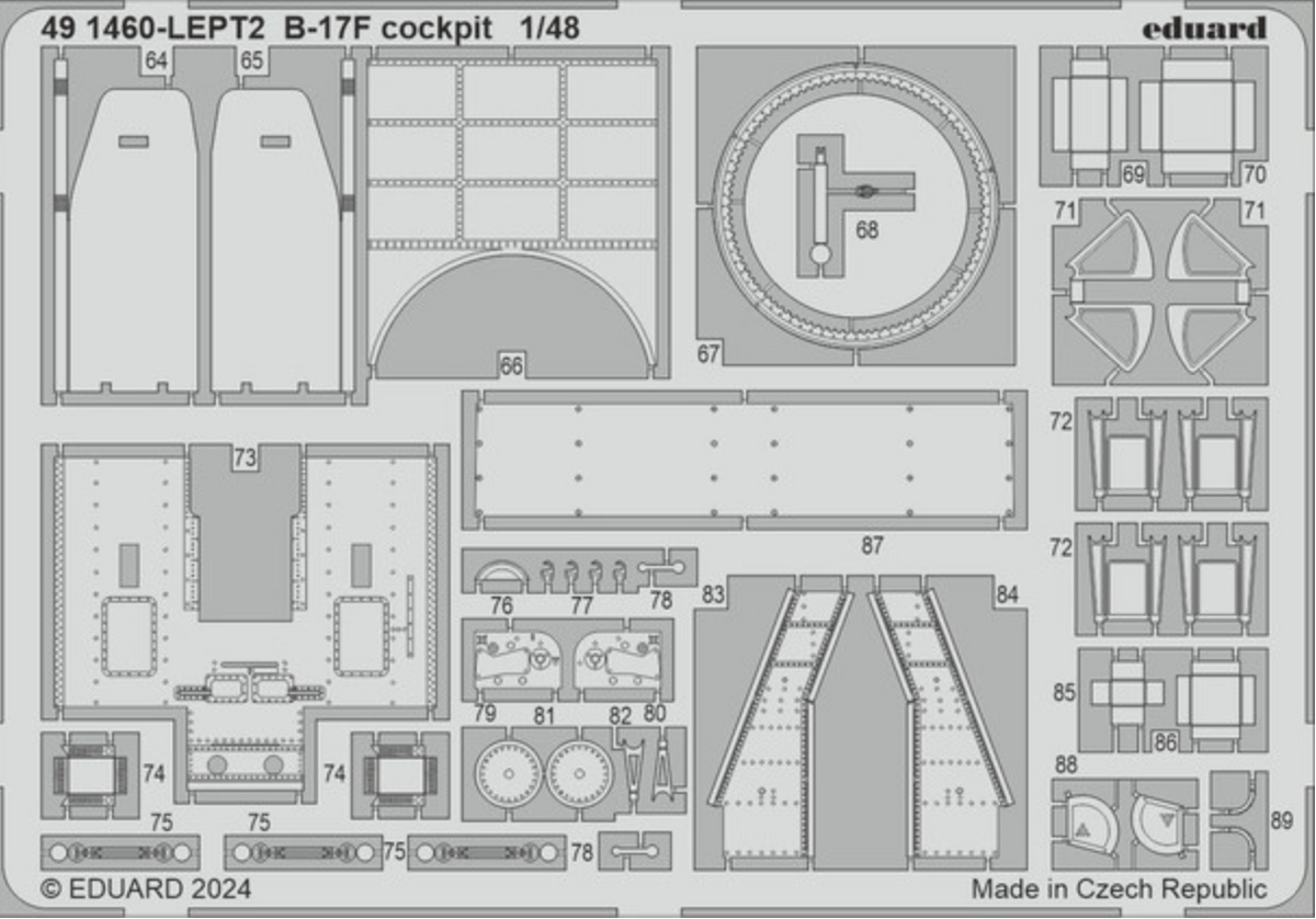 EDU - 491460 1/48 Eduard B-17F cockpit Photo Etch for EDUARD