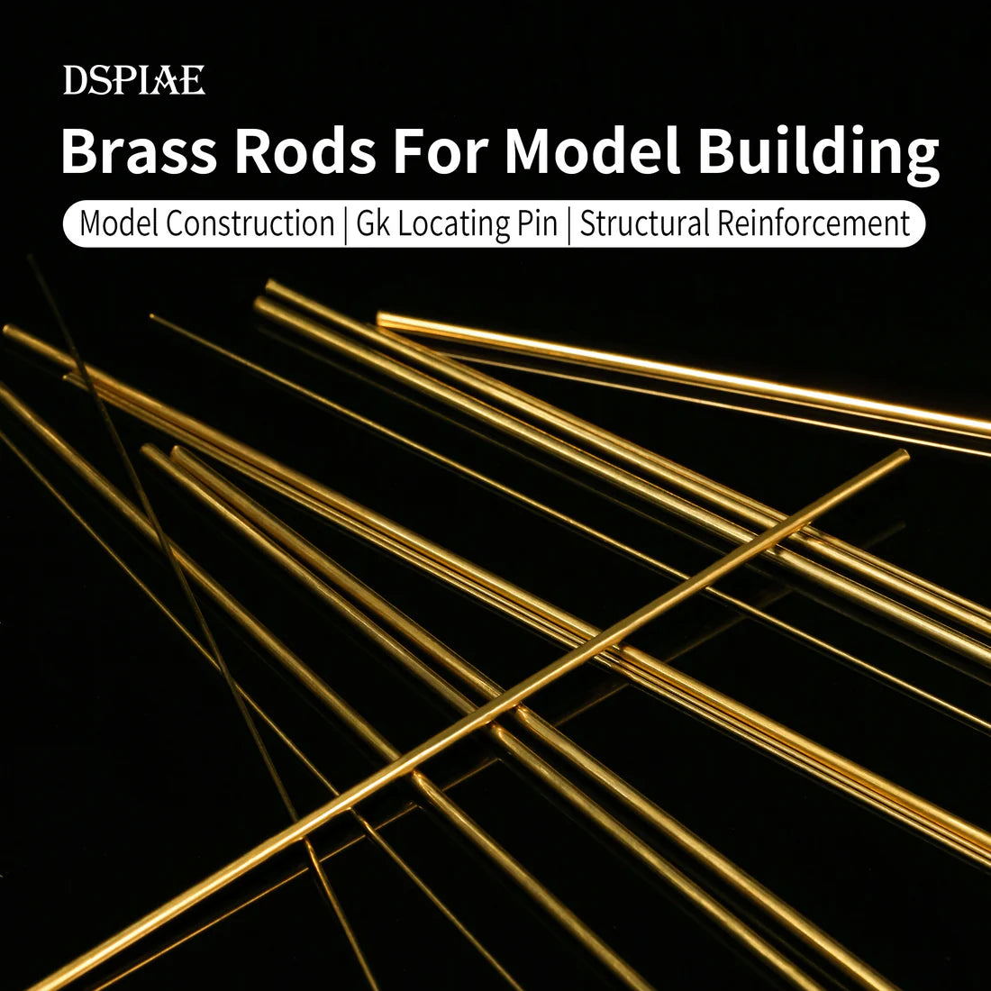 Dspiae Brass Bars For Modeling 2.5mm (5pcs) DSP-BB-2-5