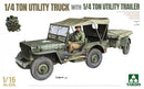 Takom 1026 US WWII Willys 1/4 - Ton Utility Truck with 1/4 - Ton Utility Trailer