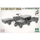 Takom 1026 US WWII Willys 1/4 - Ton Utility Truck with 1/4 - Ton Utility Trailer
