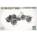 Takom 1026 US WWII Willys 1/4 - Ton Utility Truck with 1/4 - Ton Utility Trailer