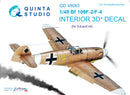 quinta studio 1/48 Bf 109F-2/4 Interior 3D Decal