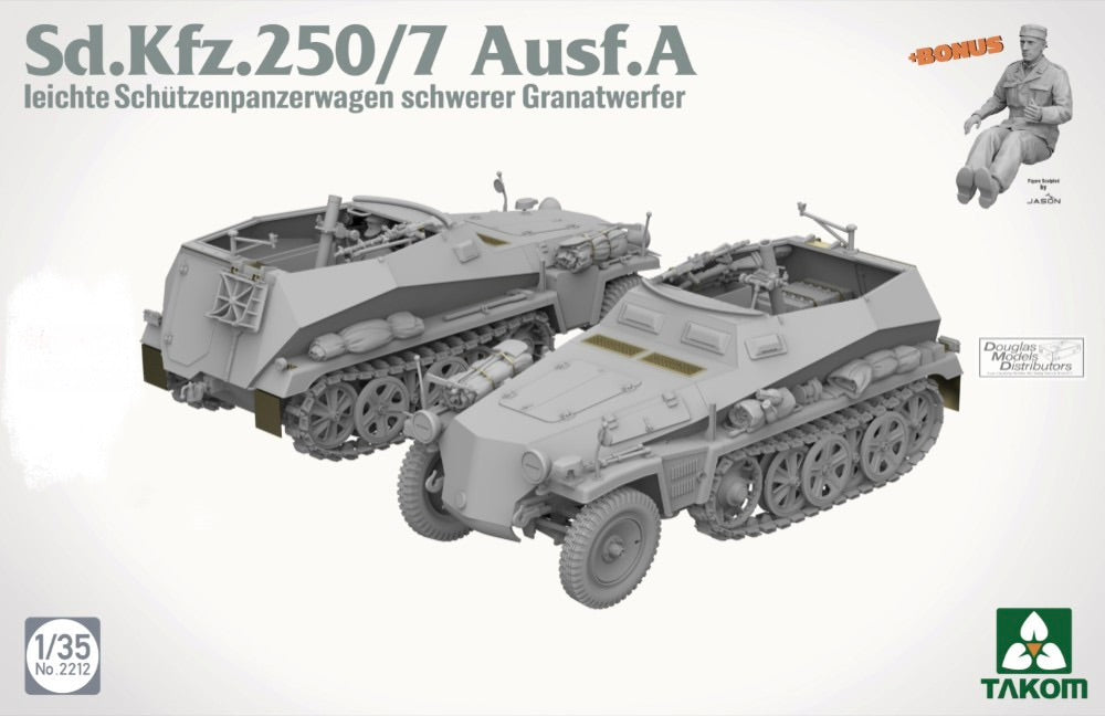 TAKOM TAK02212 1:35 Takom Sd.Kfz.250/7 Ausf.A leicher Shutzenpanzerwagen schwerer Granatwerfer