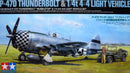 TAMIYA. TAM25214 P-47D Thunderbolt Bubbletop And 1/4-Ton 4X4 Light Vehicle