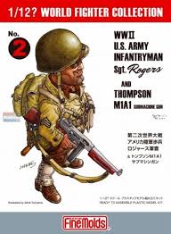 FINE MOLDS 1/12 WW2 USArmy infantryman “Sgt. Rogers” & Thompson M1A1 SMG