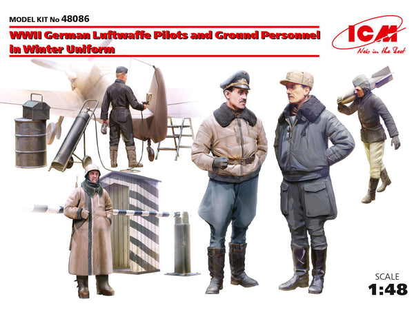 ICM 1/48 WWII German Luftwaffe Pilots and Ground Personnel in Winter Uniform