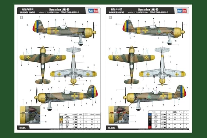 Hobbyboss Romanian Iar-80 Aircraft Model Kit 1/48