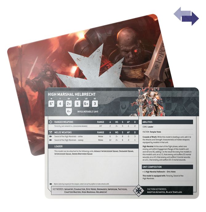 DATASHEET CARDS: BLACK TEMPLARS (español)