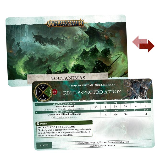 WARSCROLL CARDS: Nighthaunt (español)