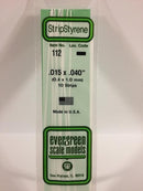 EVG0112 Evergreen Styrene Plastic .015 x 0.40 Strip 10 pieces
