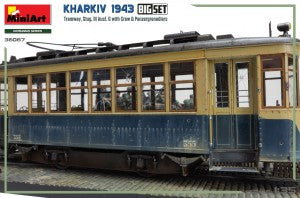 MINIART. 1/35 Kharkiv 1943: Tram & Stug. III Ausf. G w/Crew. BIG SET
