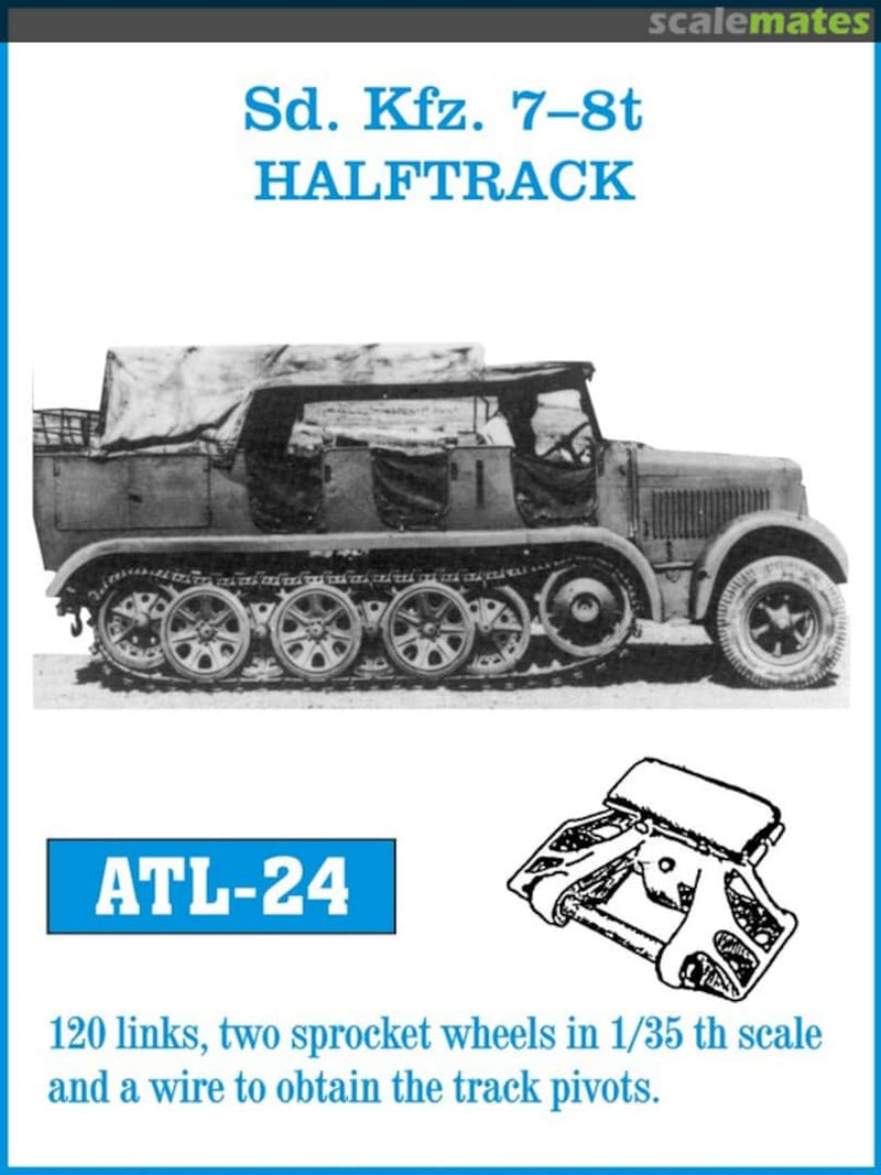 ATL - 24 FRUATL024. 1:35 Friulmodel Track link set Sd. Kfz.7-8t HALFTRACK (120 links)