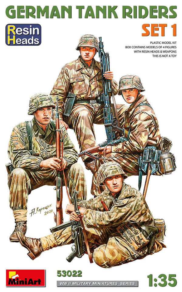 MiniArt 1/35 GERMAN TANK RIDERS SET 1. RESIN HEADS (53022)