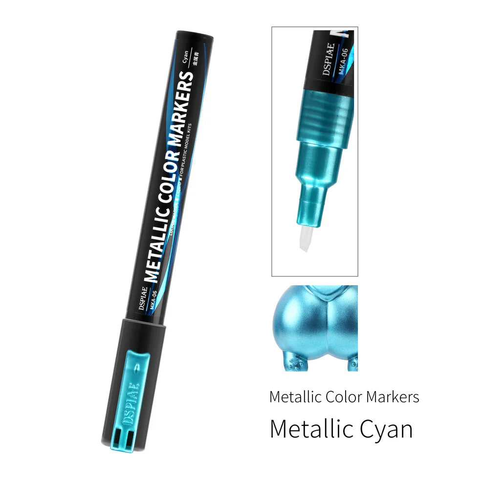 DSP-MKA-06 DSPIAE Super Metallic Colors Markers - Metallic Cyan