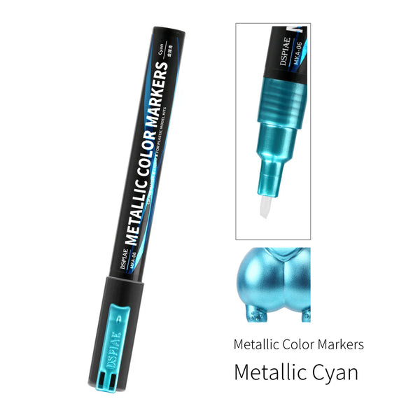 DSP-MKA-06 DSPIAE Super Metallic Colors Markers - Metallic Cyan