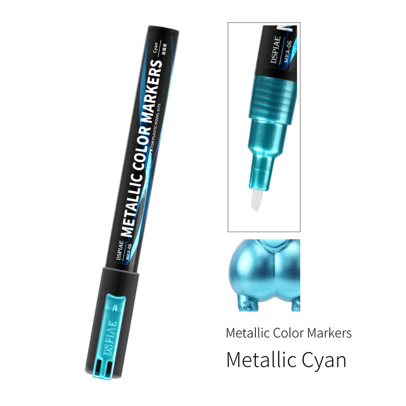 DSP-MKA-06 DSPIAE Super Metallic Colors Markers - Metallic Cyan