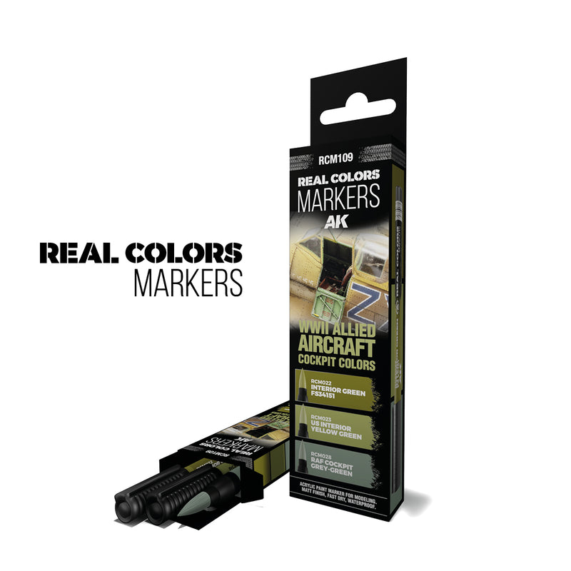 AK RCM109 REAL COLORS MARKERS WWII ALLIED AIRCRAFT COCKPIT SET 3