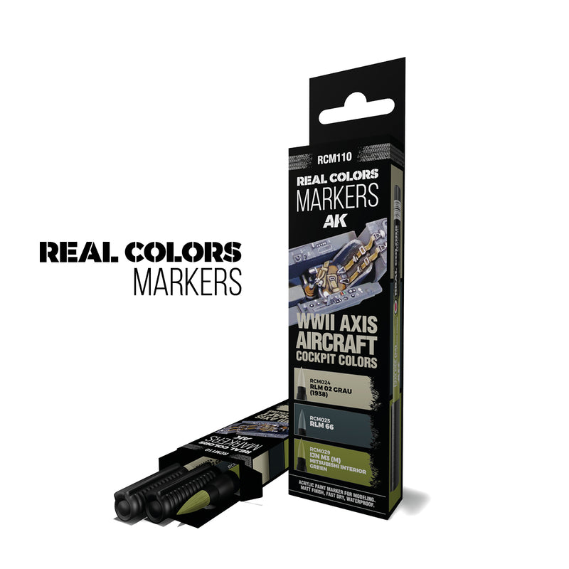 AK RCM110 REAL COLORS MARKERS WWII AXIS AIRCRAFT COCKPIT SET 3