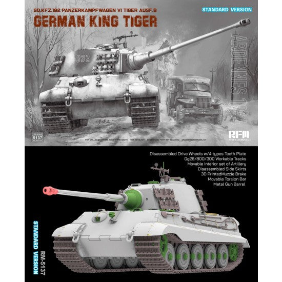 RFMRM5137 1:35 Rye Field Model Sd.Kfz.182 Ausf.B King Tiger [Standard Version]