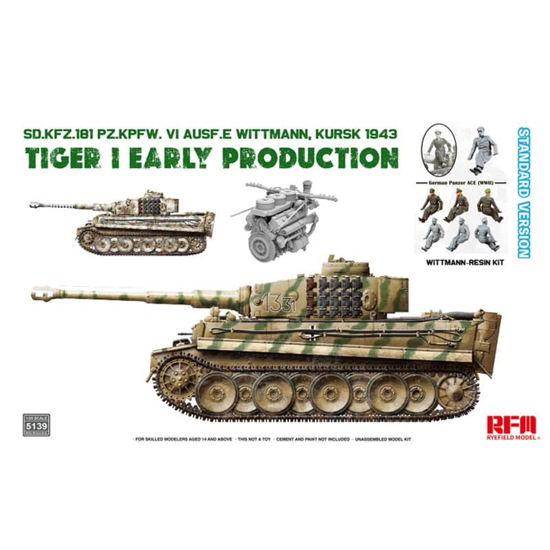 RM5139 1/35 Sd.Kfz.181 Tiger I Early Production Kursk 1943 Standard Version Rye Field Models