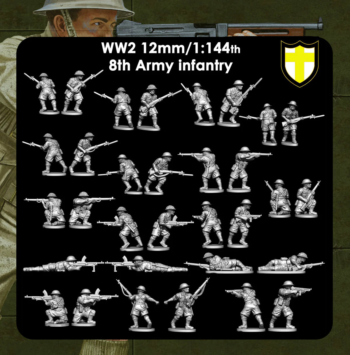 VICTRIX - 1:144/12 MM WW2 8th ARMY BRITISH INFANTRY VG12033