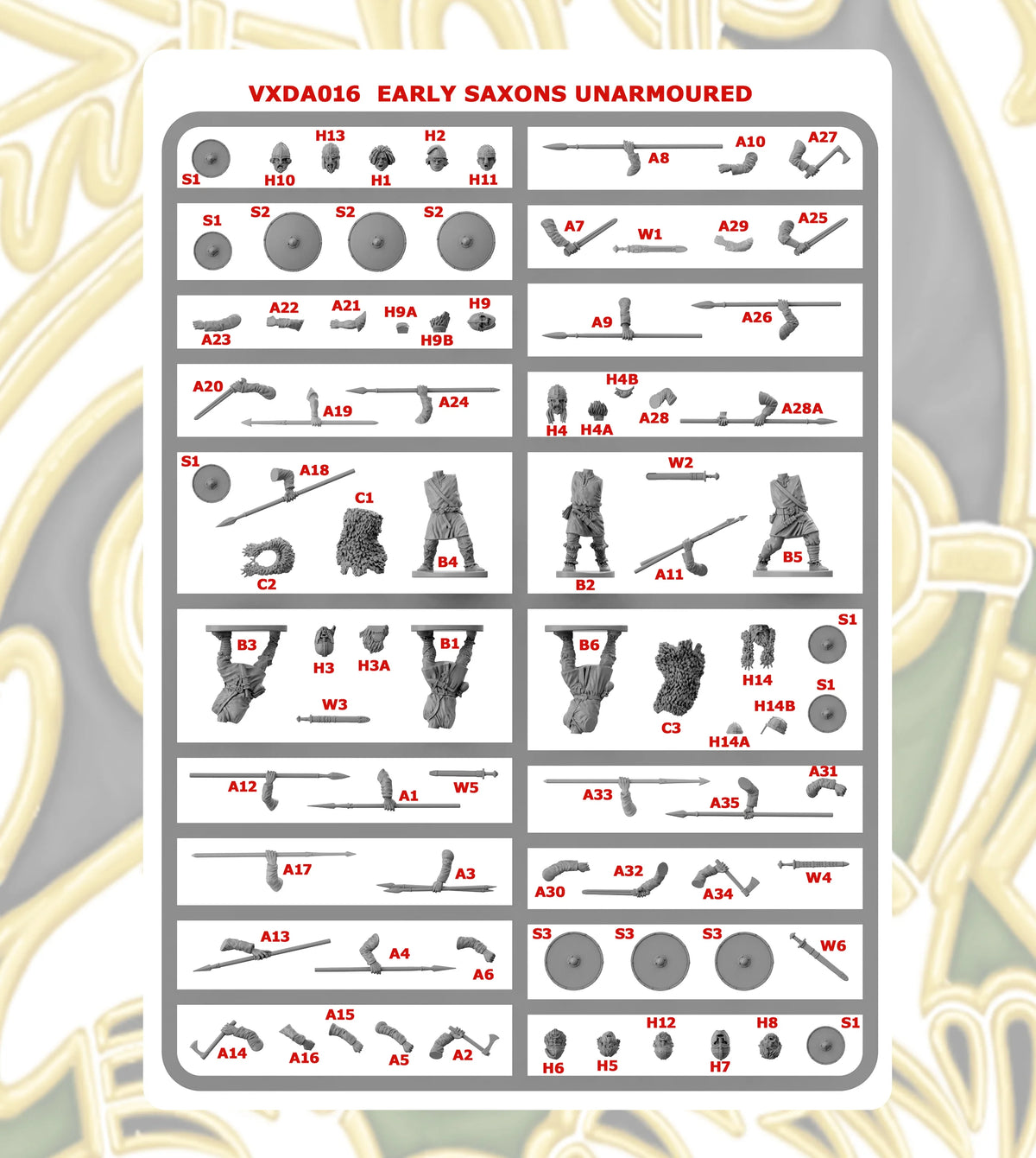 VICTRIX - Early Saxon Unarmoured Warriors VXDA016