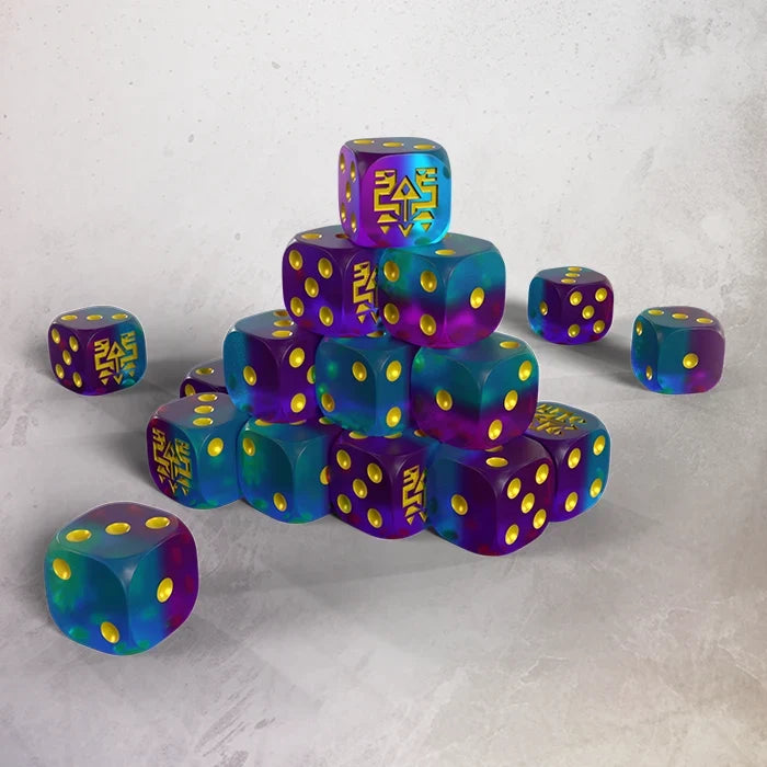 Grimdark future - Saurian Starhost Premium Resin 16mm Dice Set (20)