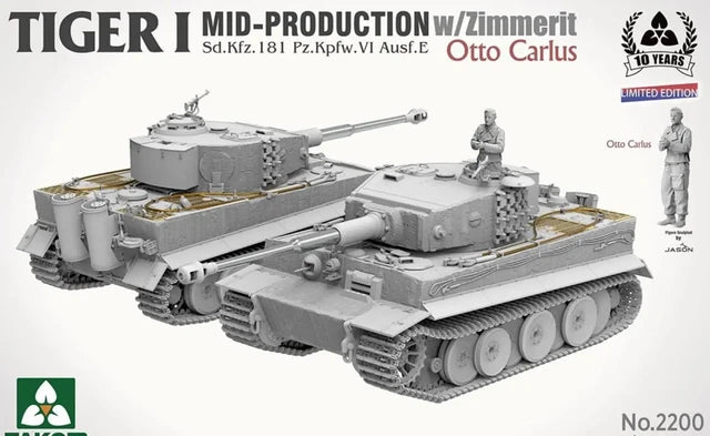 TAK02200 1:35 Takom Tiger I producción media con Zimmerit + figura adicional