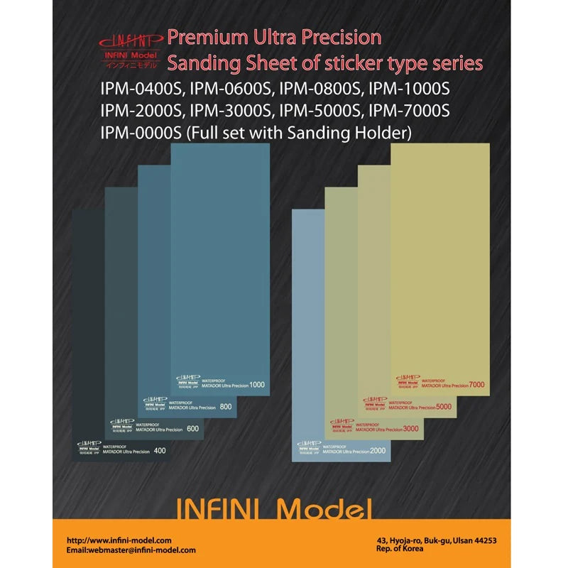IPM-0400S Infini Model Premium Ultra Precision Sanding Sheet of Sticker Type (2 sheets)