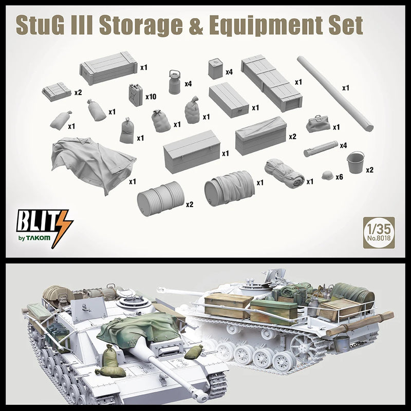 Takom 8018 1/35 Stug III Storage & Equipment set