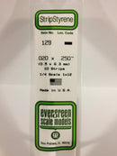 EVG0129 Evergreen Styrene Plastic .020 x .250 Strip 10 pza