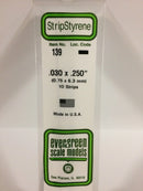 EVG0139 Evergreen Styrene Plastic .030 x .250 Strip 10 pza