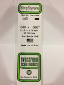 EVG0143 Evergreen Styrene Plastic .040 x .060 Strip 10 pza
