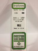 EVG0116 Evergreen Styrene Plastic .015 x .125 Strip 10 pza