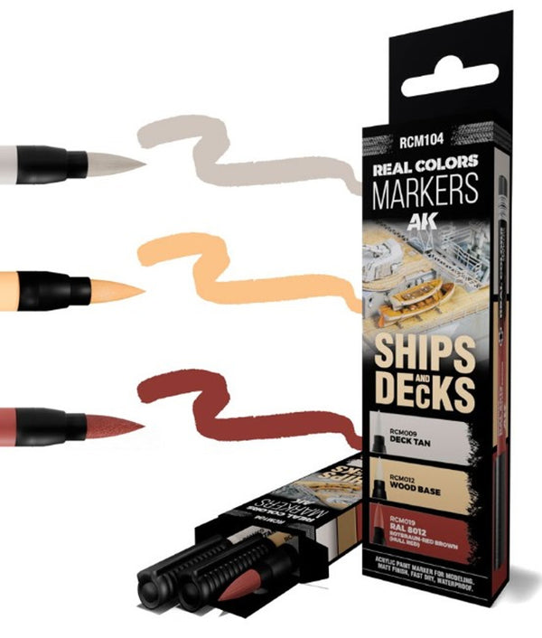 AK RCM104 REAL COLORS MARKERS SHIPS & DECKS  SET 3