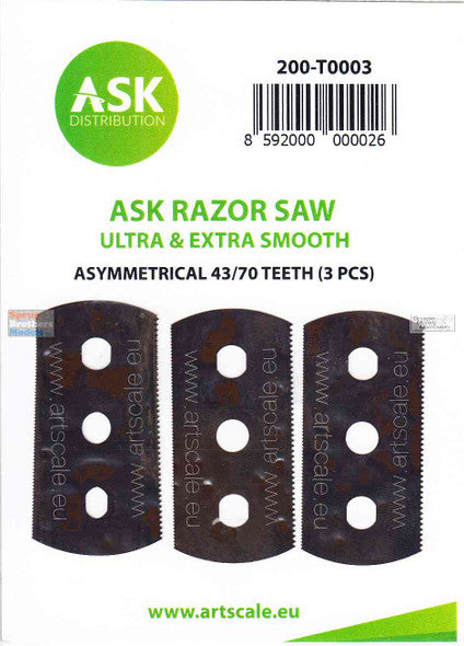ASKT0003 Scale- Razor Saw Ultra & Extra Smooth (Asymetrical 70/43 teeth) 3 pcs