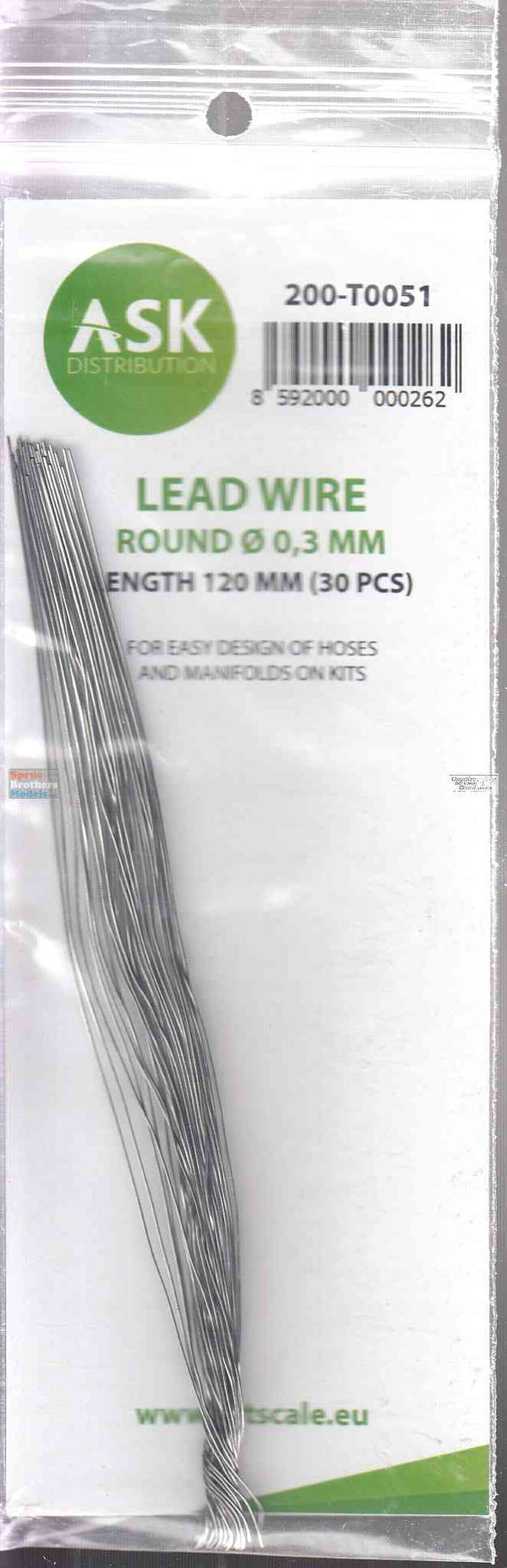 ASKT0051 Lead Wire 0.3 mm x 120 mm (30 pcs)