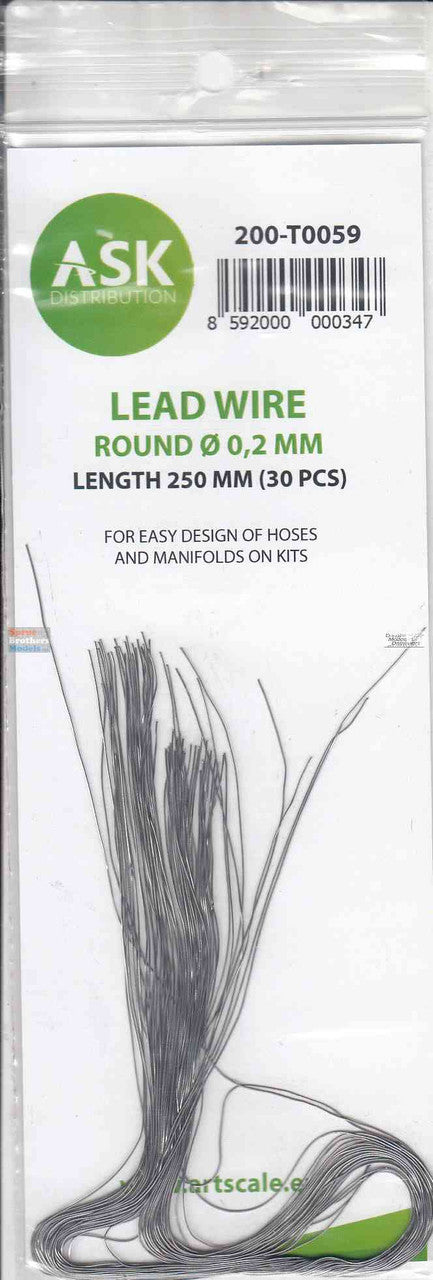 ASKT0059 ASK/Art Scale- Lead Wire 0.2mm x 250mm (30pcs)