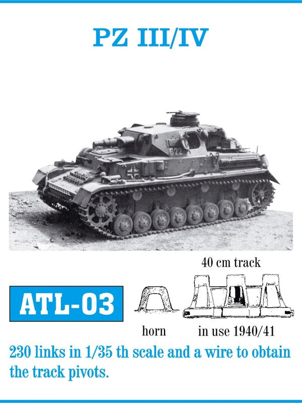 FRUATL003 1/35 Friulmodel Track Link Set-Panzer Pz.III/IV 1940/1941