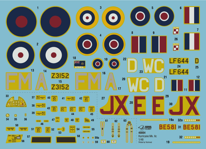 Passe-temps d'arme Hurricane Mk IIc | N° 40004 | 1:48