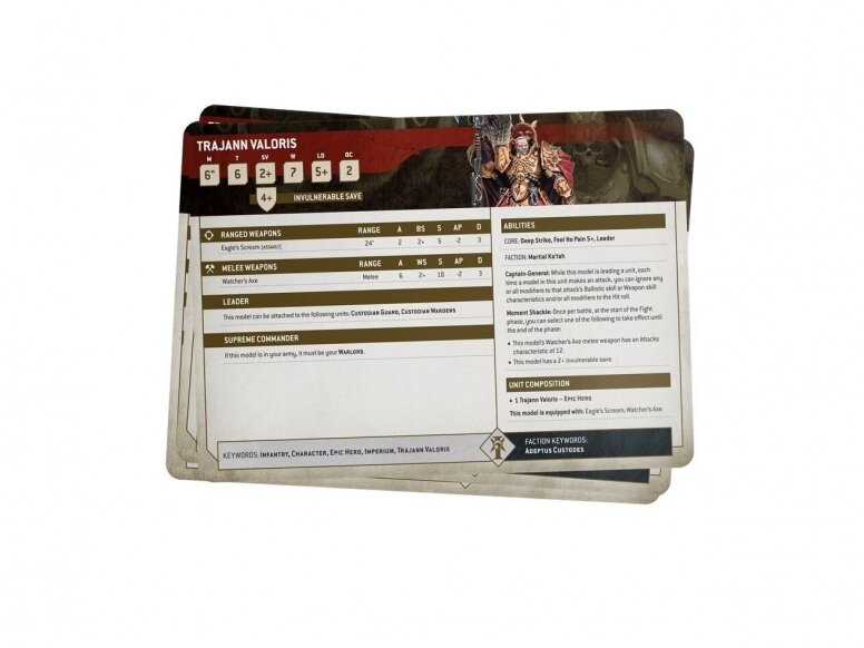 DATASHEET CARDS: ADEPTUS CUSTODES (ESPAÑOL)